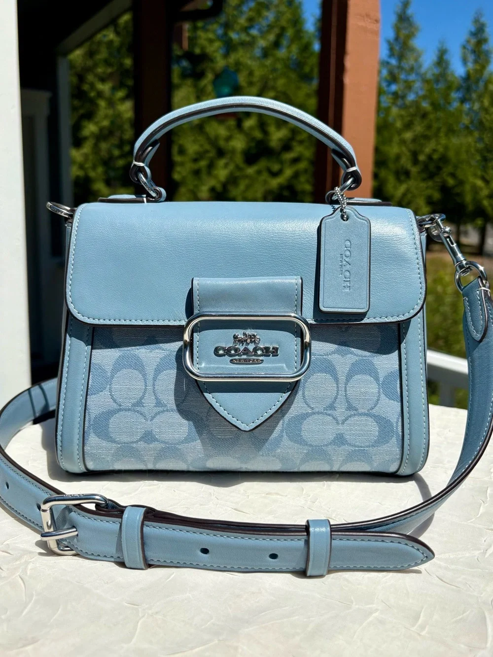 COACH Morgan Top Handle Satchel In Signature Chambray CH142
